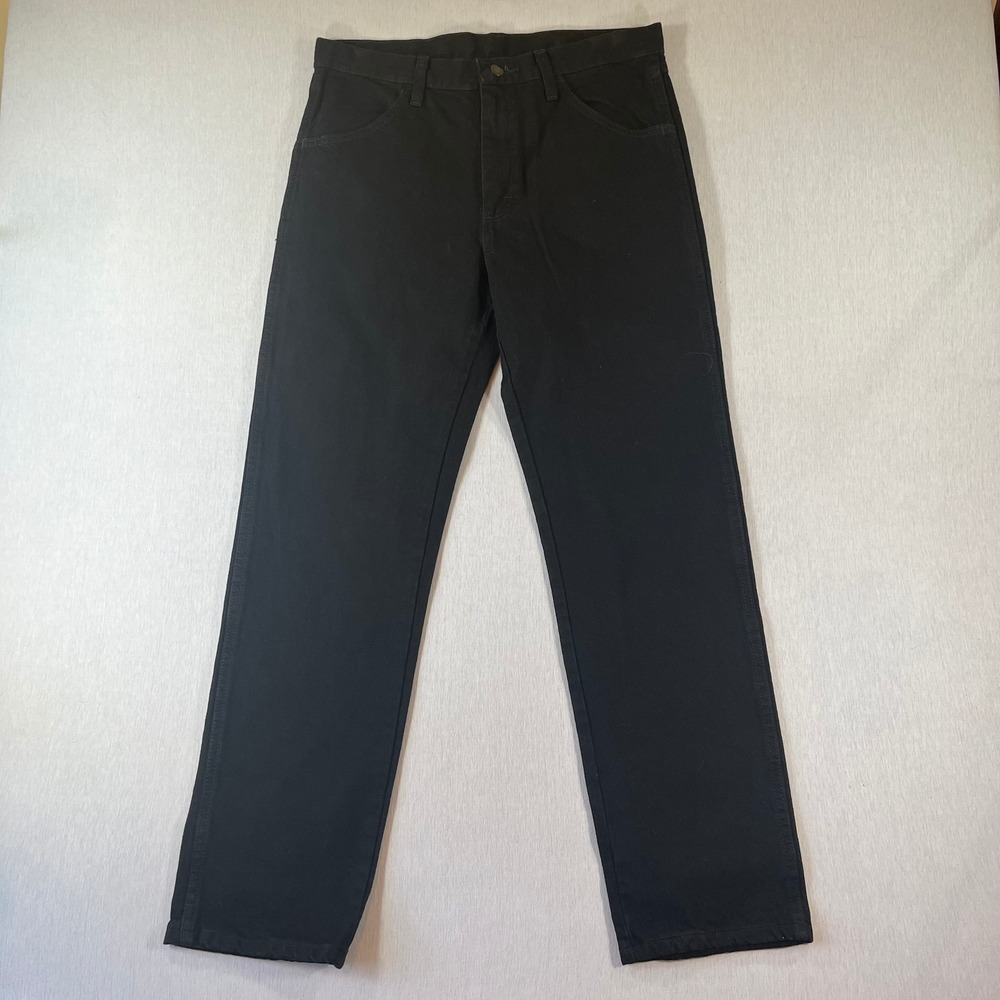 NEW Rustler Wrangler Jeans Mens 32x30 Regular Fit Straight Leg Black Heavy Denim